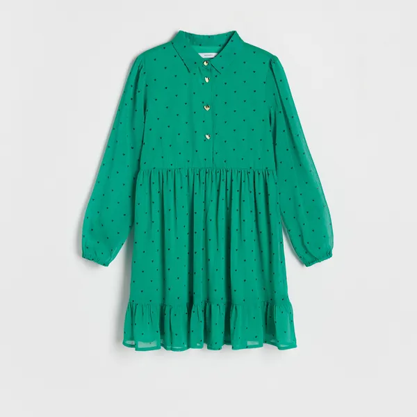 Sukienka w serca - Zielony