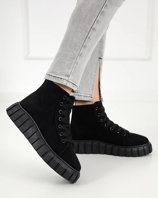 Czarne damskie sportowe buty typu sneakersy Omalin - Obuwie - Czarny