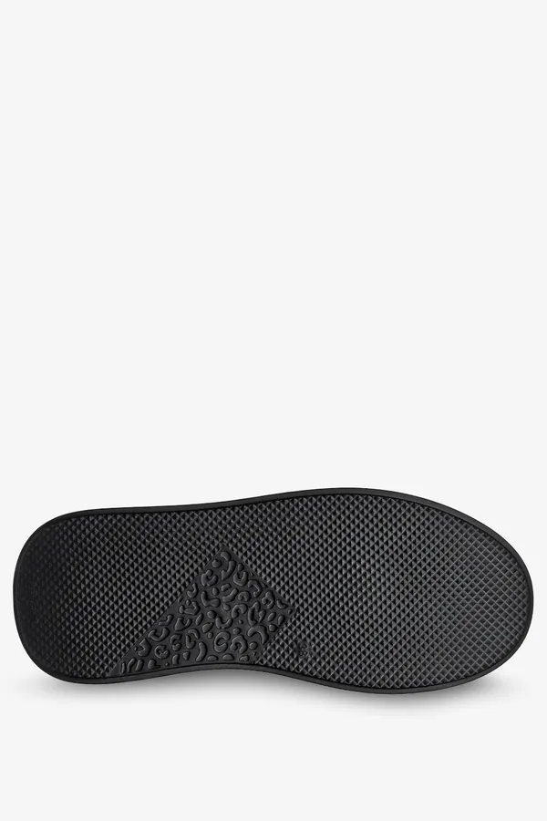 Czarne sneakersy skórzane damskie na platformie sznurowane z ozdobą wzór zebra produkt polski casu ds-711