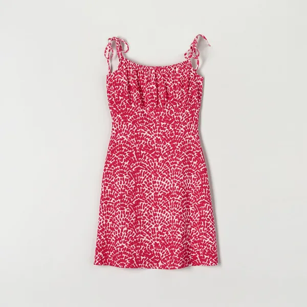 Sukienka mini na ramiączkach - Czerwony