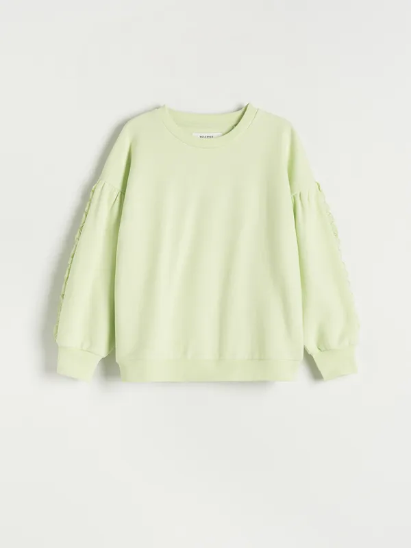 Bluza z ozdobnymi rękawami - Zielony