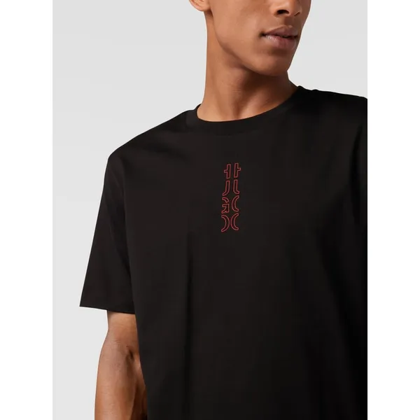 HUGO T-shirt z bawełny z nadrukiem z logo model ‘Durned’