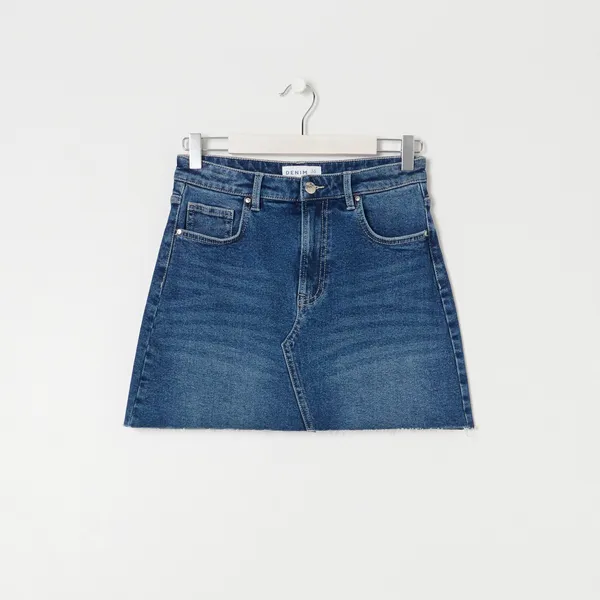Spódnica mini jeansowa - Niebieski