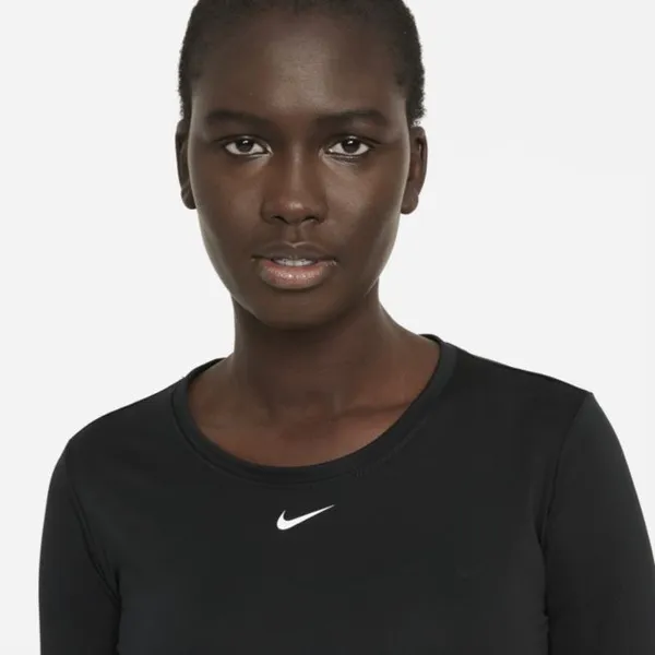 Damska koszulka z długim rękawem o standardowym kroju Nike Dri-FIT One - Czerń