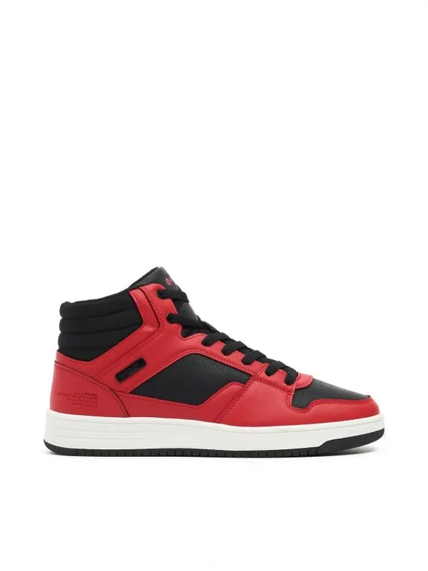 Wysokie czarno-czerwone sneakersy