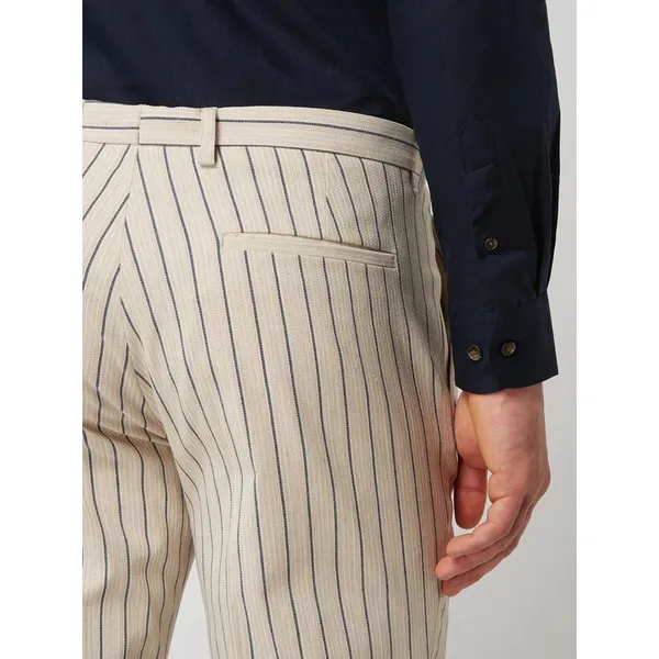 CG - Club of Gents Spodnie do garnituru o kroju slim fit ze wzorem w paski model ‘Paco’