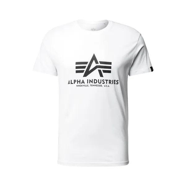 Alpha Industries „BASIC T-SHIRT” z bawełny z nadrukiem z logo