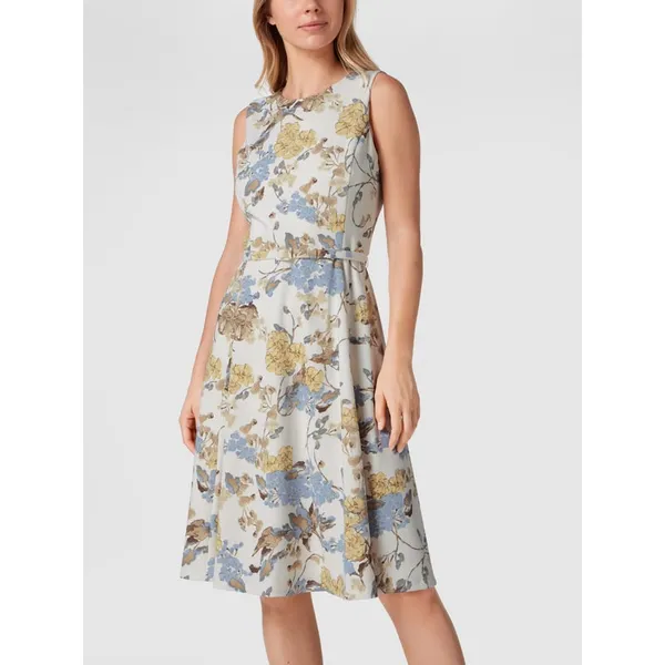 Lauren Ralph Lauren Sukienka midi bez rękawów z kwiatowym wzorem na całej powierzchni