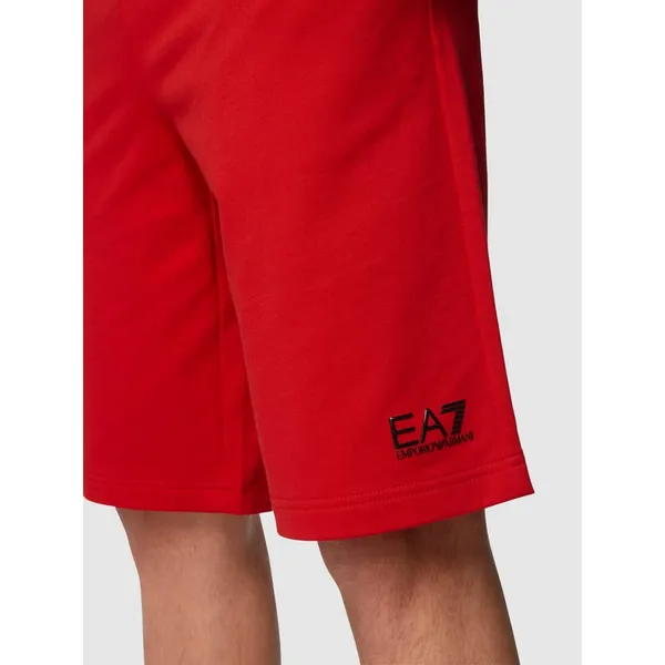 EA7 Emporio Armani Szorty z dzianiny dresowej z bawełny z detalami z logo
