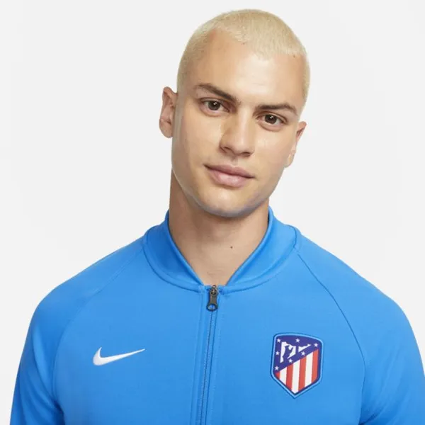 Męska kurtka piłkarska z zamkiem na całej długości Atlético Madryt - Niebieski