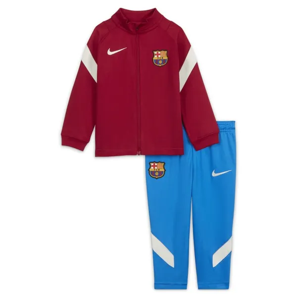 Dzianinowy dres piłkarski dla niemowląt i maluchów Nike Dri-FIT FC Barcelona Strike - Czerwony