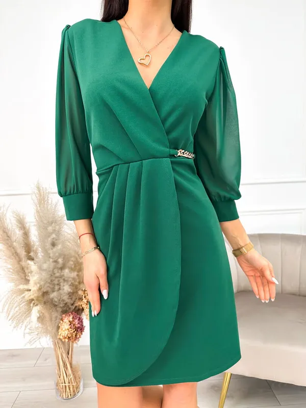 Zielona Sukienka z Łańcuszkiem