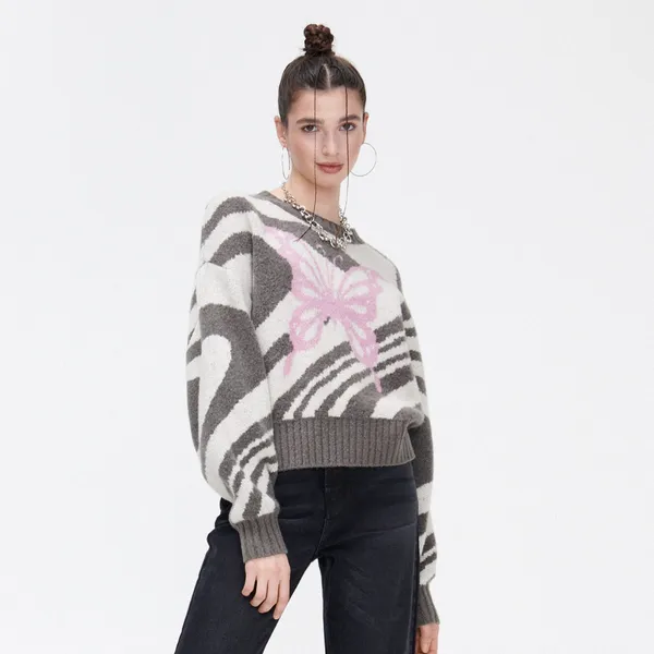 Multikolorowy sweter oversize