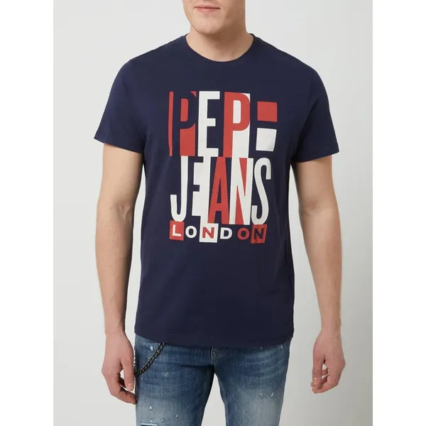 Pepe Jeans T-shirt o kroju regular fit z logo model ‘Davy’
