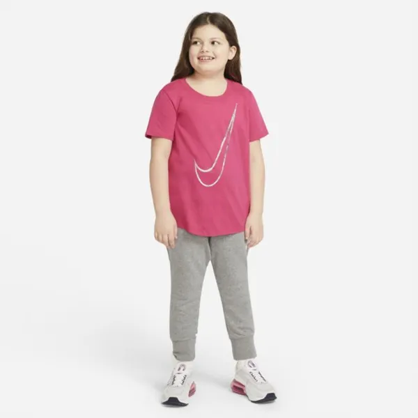 Dopasowane spodnie z dzianiny dresowej dla dużych dzieci (dziewcząt) (szersze rozmiary) Nike Sportswear Club - Szary
