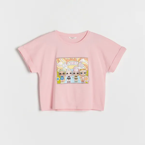 Bawełniany t-shirt L.O.L. Surprise - Różowy