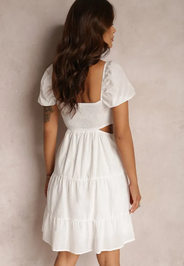 Biała Sukienka Bawełniana Fjellon