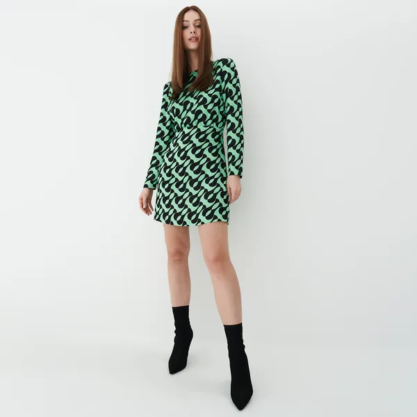 Sukienka mini ze wzorem - Zielony
