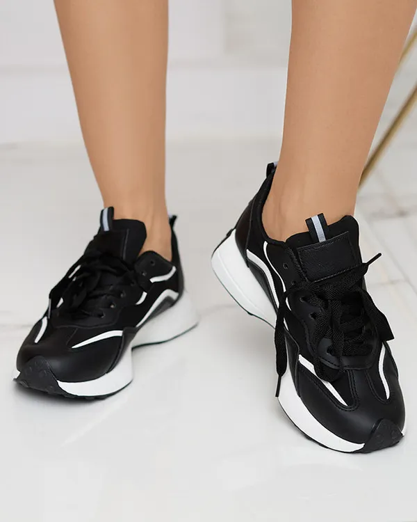 Czarne damskie buty sportowe Qsially- Obuwie - Czarny