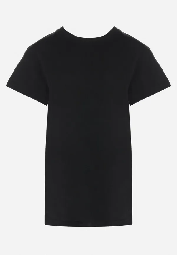 Czarna Bawełniana Koszulka z Krótkim Rękawem Xenovia