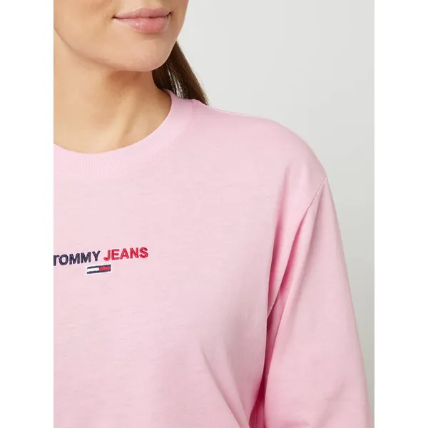 Tommy Jeans Bluzka z długim rękawem o pudełkowym kroju z logo