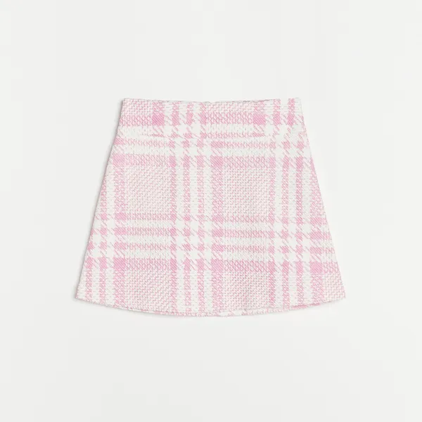 Dzianinowa spódnica mini - Różowy