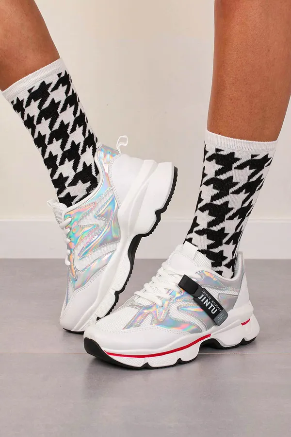 Białe buty sportowe sneakersy sznurowane Casu 20G18/S