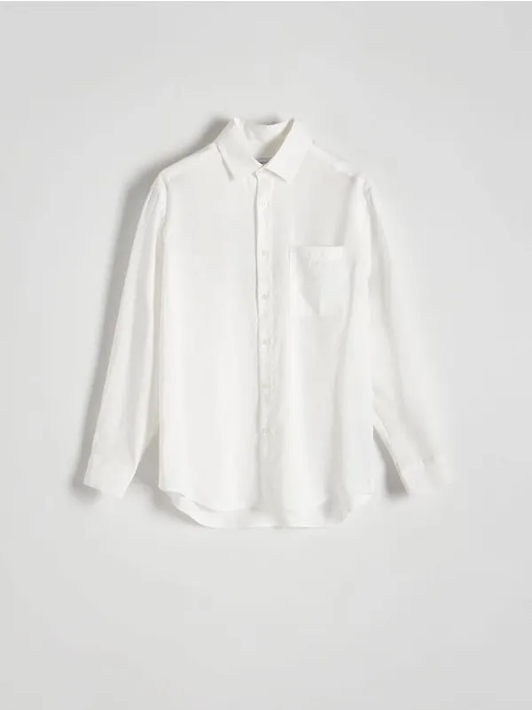Koszula o swobodnym kroju z kolekcji PREMIUM, wykonana z modalu. - biały