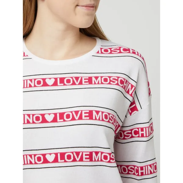 Love Moschino Sweter z paskami z logo