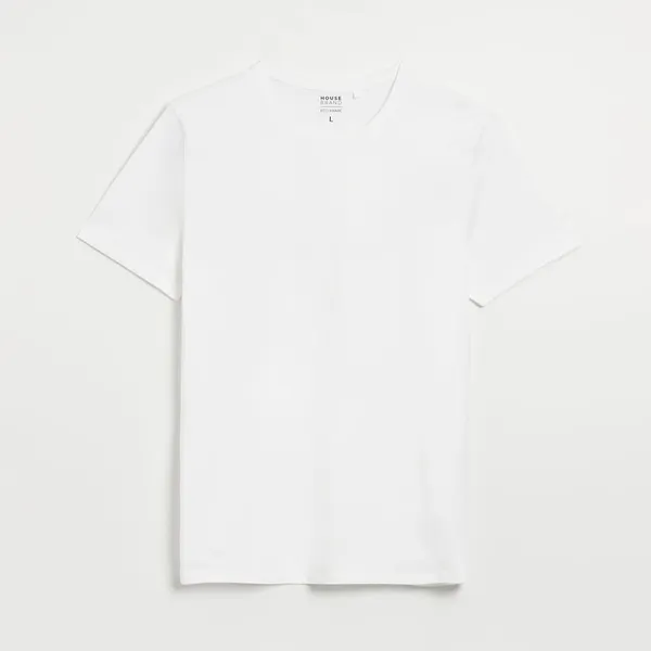 Gładka koszulka Basic biała - Biały