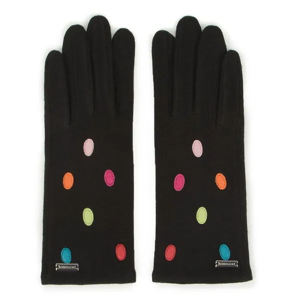 Damskie rękawiczki wełniane z kolorowymi kropkami