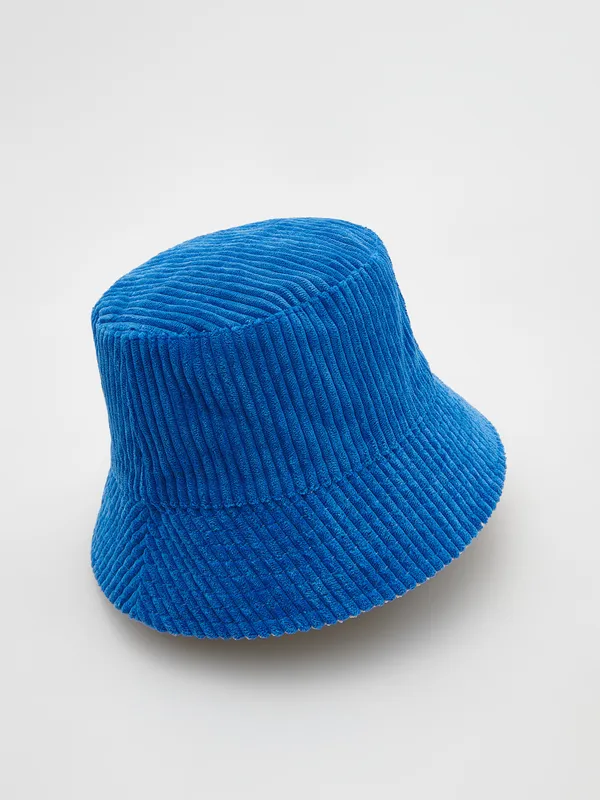 Dwustronny kapelusz bucket - Niebieski