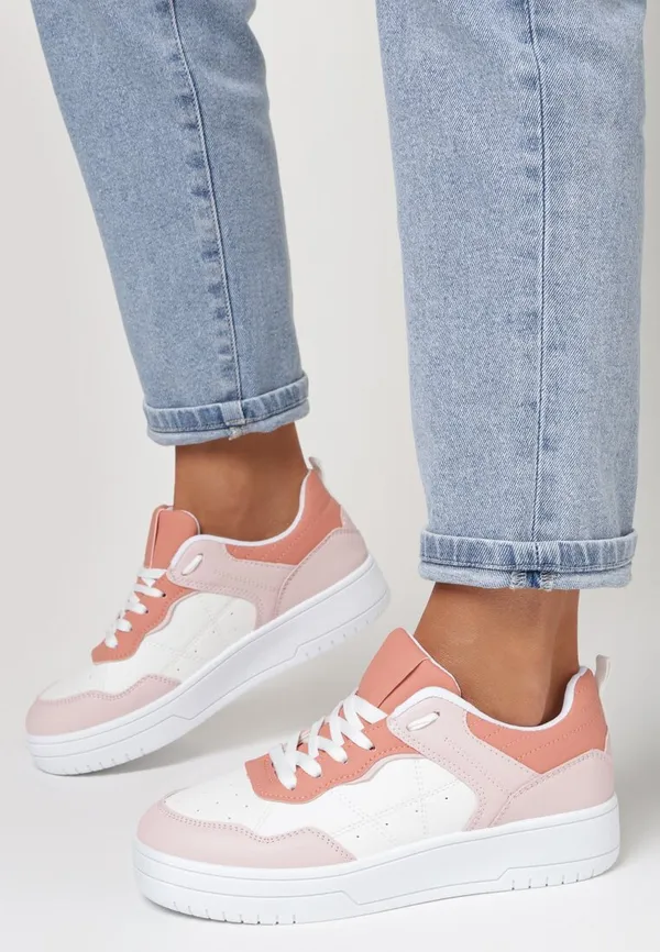 Biało-Różowe Sneakersy Hyryle