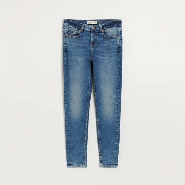 Niebieskie jeansy skinny fit z regularnym stanem - Granatowy
