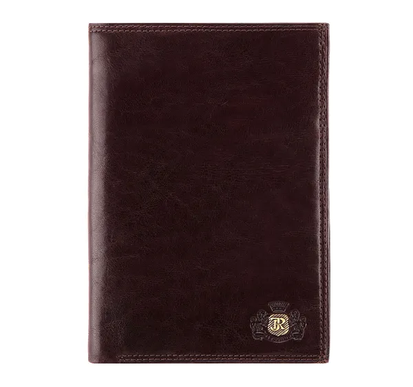 Męski portfel ze skóry z herbem bez zapięcia