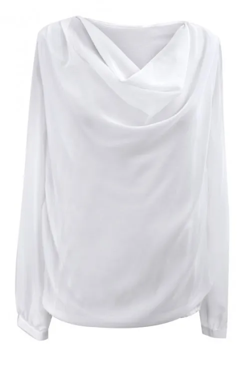 Biała bluzka z dekoltem woda LOUISA