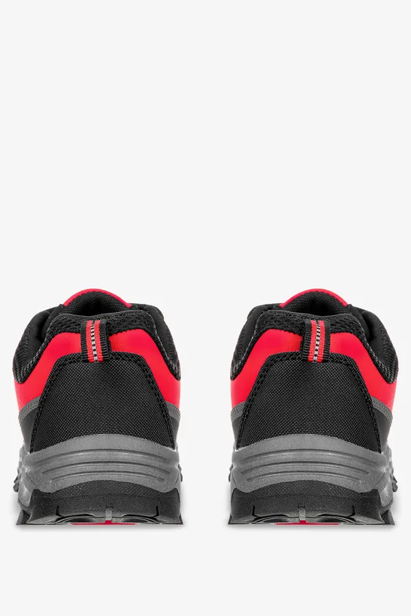 Czerwone buty trekkingowe sznurowane unisex softshell casu b2003-4