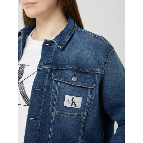 Calvin Klein Jeans Plus Kurtka jeansowa PLUS SIZE z naszywką z logo