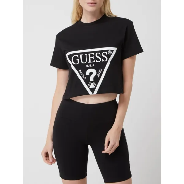 Guess Activewear T-shirt o krótkim kroju z nadrukiem z logo