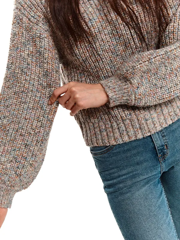 Sweter długi rękaw damski   pudełkowy, luźny