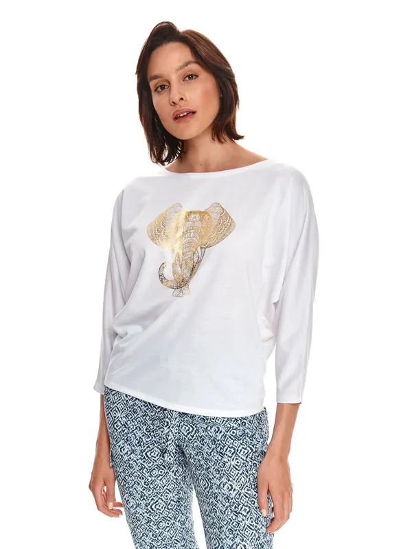 Bluza damska ze złotym nadrukiem słonia