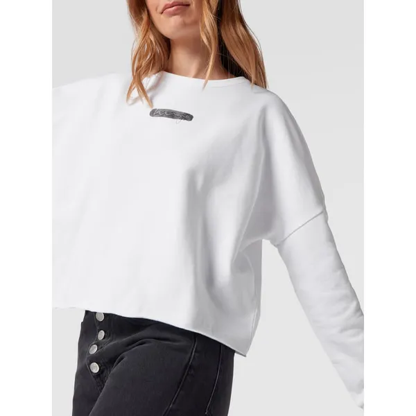 HUGO Bluza z bawełny z nadrukiem z logo model ‘Darbie’