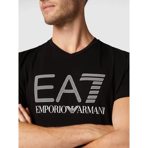 EA7 Emporio Armani Szorty z dzianiny dresowej z bawełny z detalami z logo