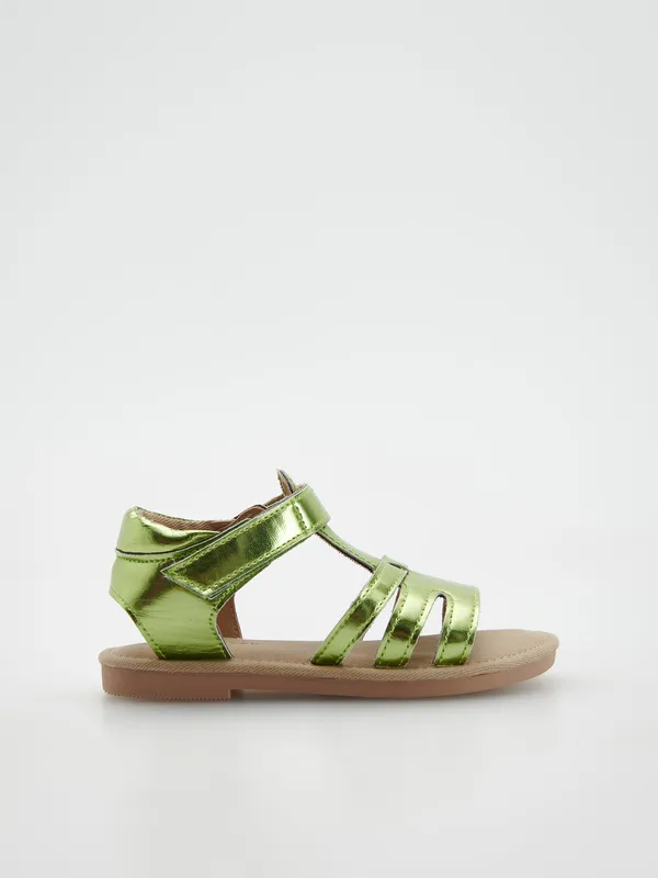 Błyszczące sandały - Zielony