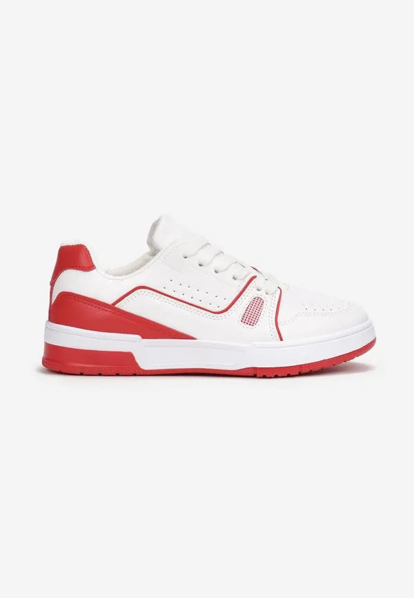 Czerwone Sneakersy Sznurowane z Ekoskóry Kella