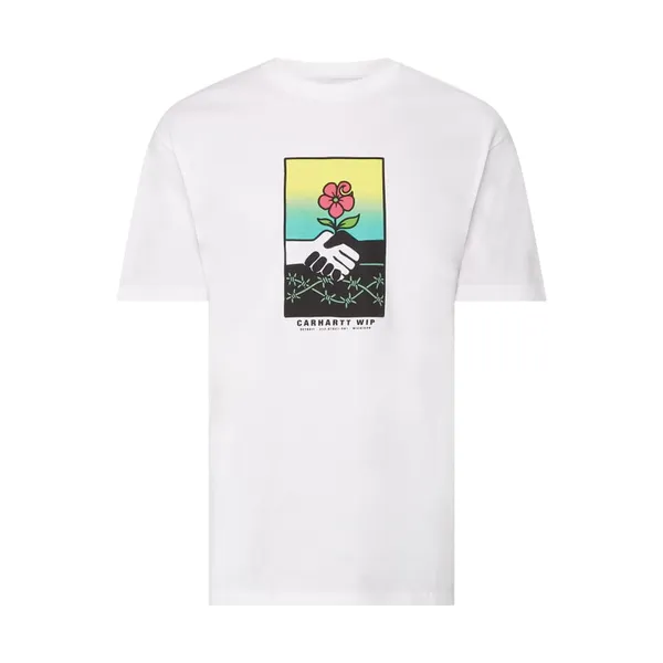 Carhartt Work In Progress T-shirt z bawełny ekologicznej z napisem