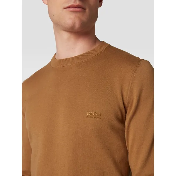 BOSS Sweter z dzianiny z wyhaftowanym logo model ‘Pacas-L’