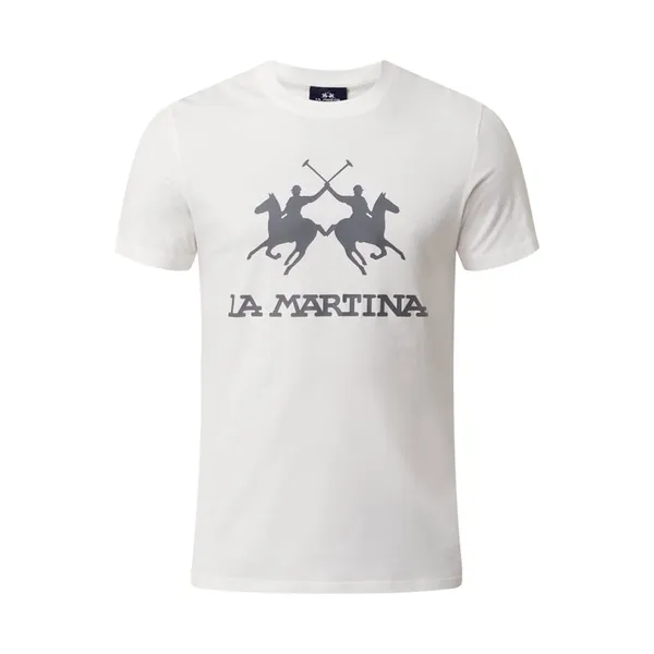 La Martina T-shirt o kroju regular fit z nadrukiem z logo
