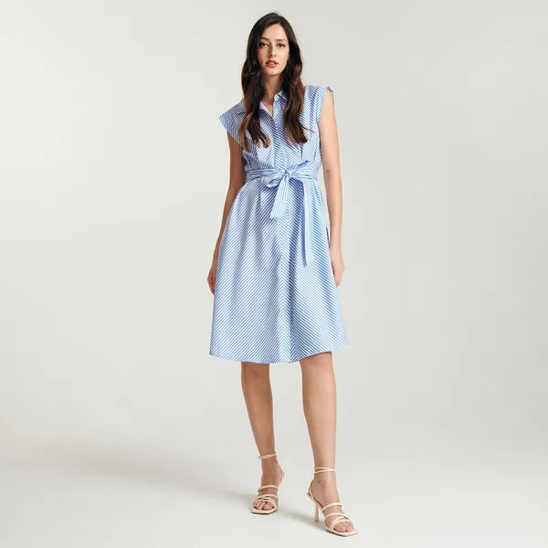 Sukienka z bawełny organicznej - Niebieski