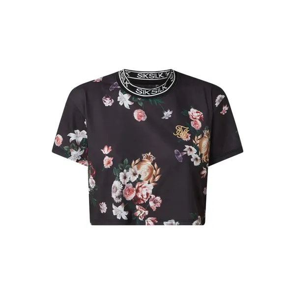 SIK SILK T-shirt o pudełkowym kroju z kwiatowym wzorem